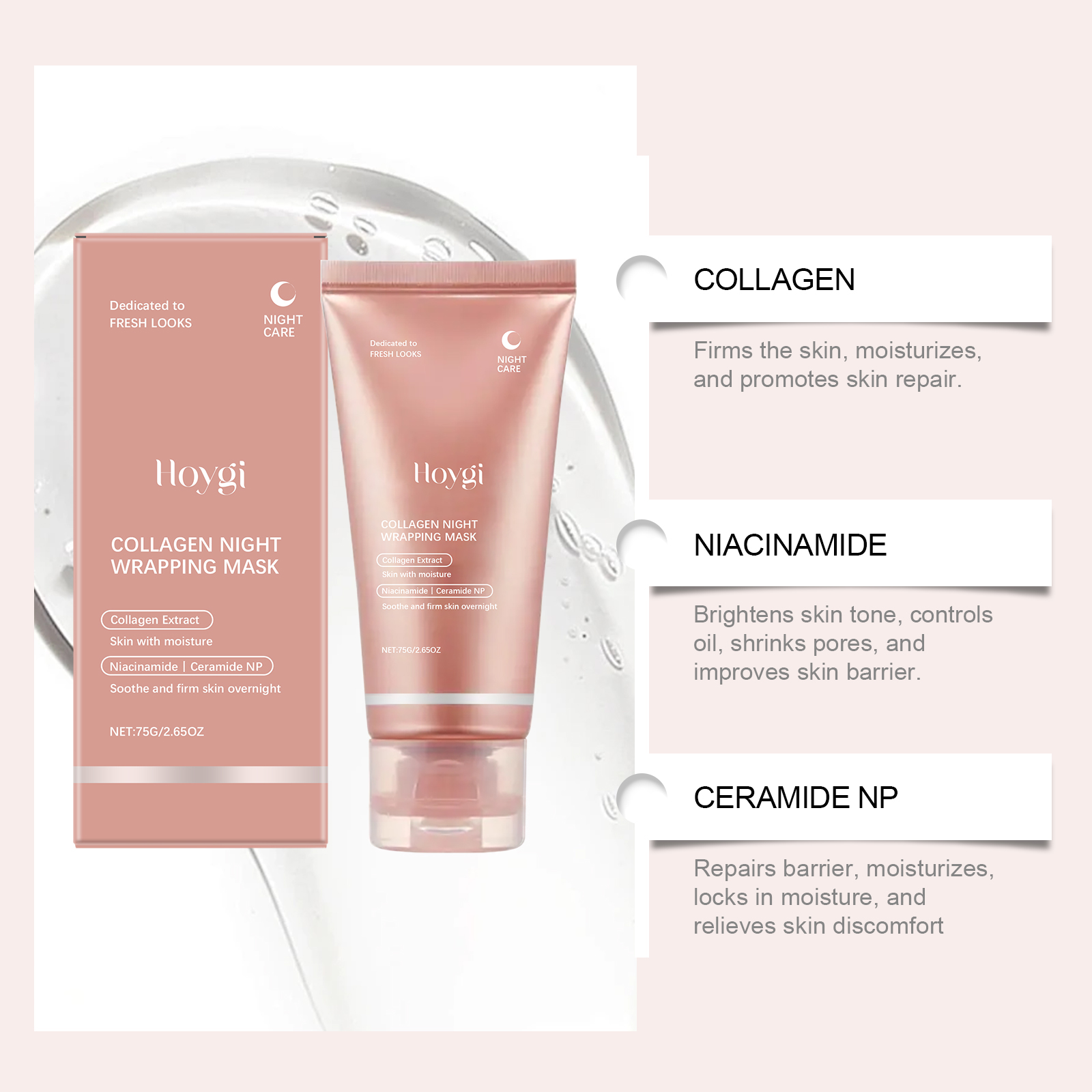 75g Collageen Nachtverpakkings - Ceramide Moisturizer recensie en prijs